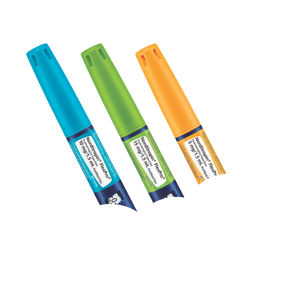 Three Norditropin® pens in a cloud